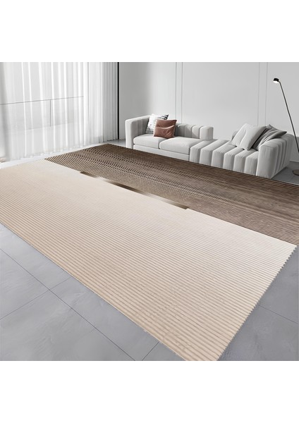 Dijital Baskı Modern Salon Mutfak Koridor Halısı Kaymaz Taban Kahve 4009