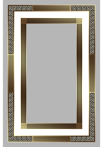 Dijital Baskı Modern Salon Mutfak Koridor Halısı Kaymaz Taban Gri Gold 4001