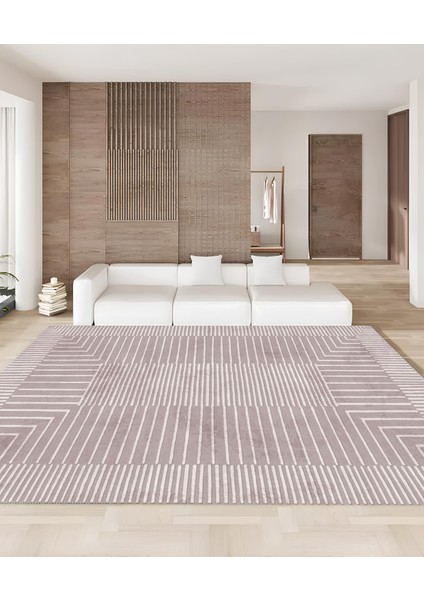 Dijital Baskı Modern Salon Mutfak Koridor Halısı Kaymaz Taban Pembe 4006