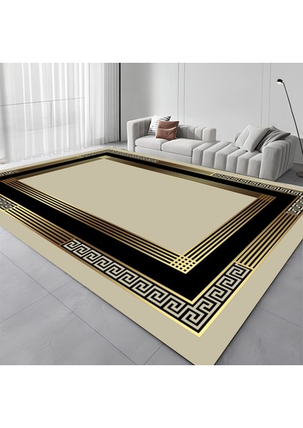 Dijital Baskı Modern Salon Mutfak Koridor Halısı Kaymaz Taban Gold 4001