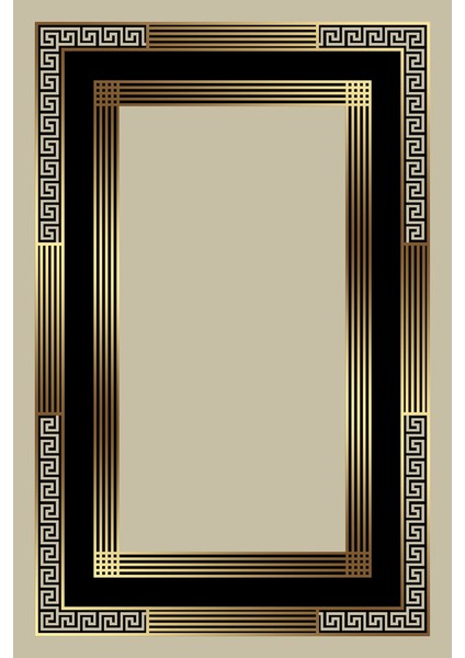 Dijital Baskı Modern Salon Mutfak Koridor Halısı Kaymaz Taban Gold 4001