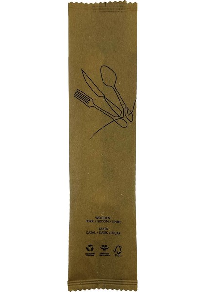 Kağıt Kaplı Tahta Çatal-Bıçak-Kaşık-Peçete set fiyatları