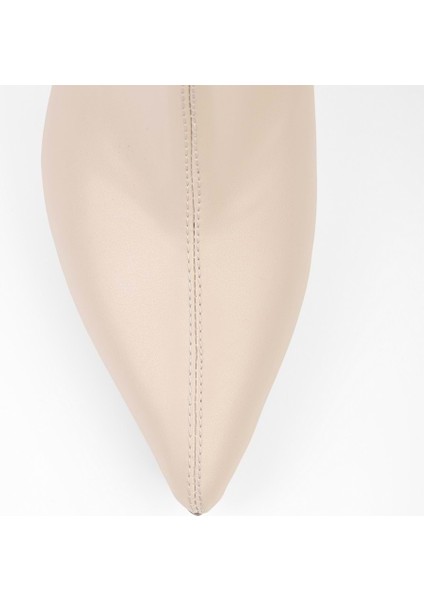 Kadın Glove Bej Cilt Streç Topuklu Bot indirimleri