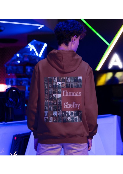 Peaky Blinders-Thomas Shelby Albüm Baskılı Kapüşonlu Kanguru Cep Sweatshirt