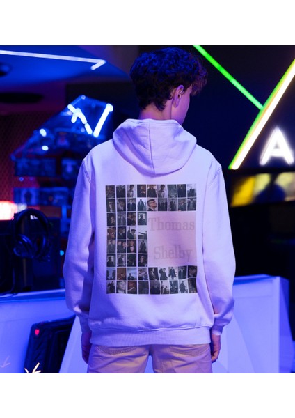 Peaky Blinders-Thomas Shelby Albüm Baskılı Kapüşonlu Kanguru Cep Sweatshirt
