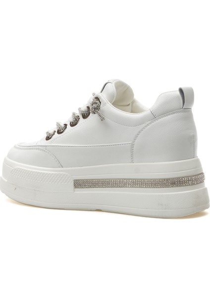 Kadın Taş Detaylı Gizli Dolgu Topuk Sneaker Günlük Ayakkabı 25Y 25Y492 Z