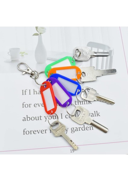Plastik Isim Yazılabilen Karışık Renk 15 Adet Anahtarlık (5.5CMX2CM)