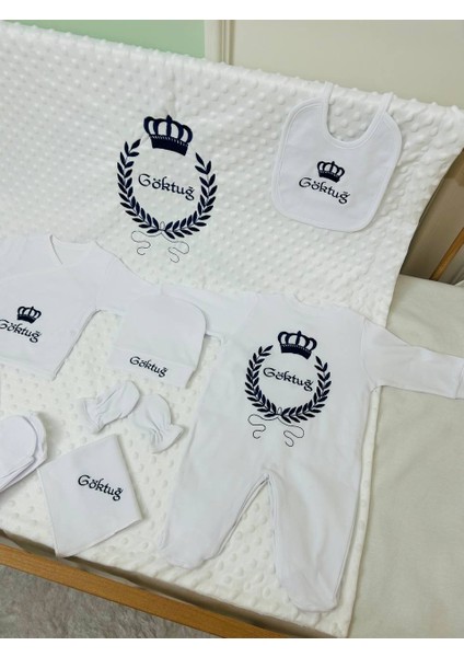 Insta Bebe 10 Parça Isimli Hastane Çıkış Seti, Nakış Işlemeli %100 Pamuk Yenidoğan Set 0-3 Ay