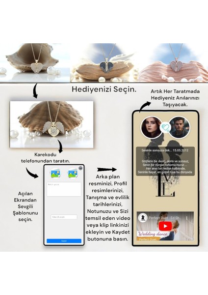 Qr ( Karekodlu ) Gümüş Kolye 14 şubat Sevgililer Günü'ne en özel Hediye.
