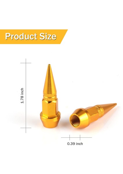 Alüminyum Sivri Sibop Kapağı Gold 4\'lü 45MM modelleri