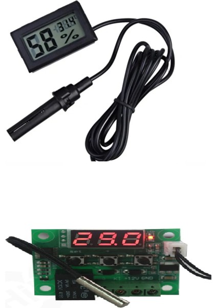 W1209 Dijital Termostat Isı Nem Ölçer, Higrometre, Kuluçka Seti, Kuluçka Makinesi