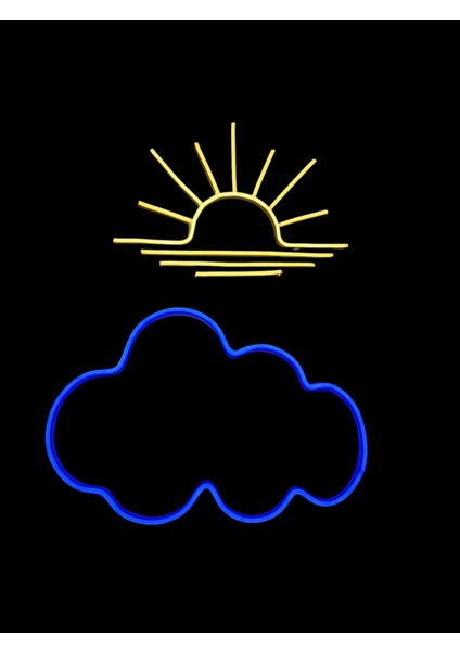 Cizgineon Bulut ve Güneş Işıklı Neon LED Duvar Dekarasyon fiyatları