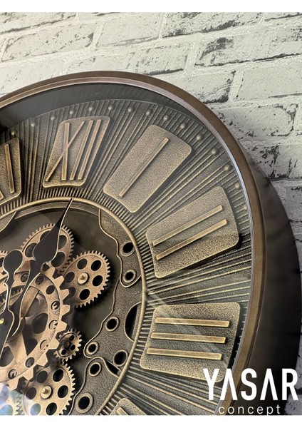 Tock Metal Çarklı Duvar Saati