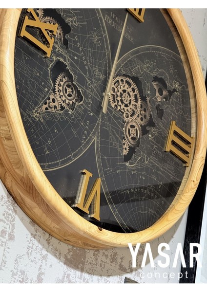 Globarix Ahşap Metal Çarklı Duvar Saati modelleri