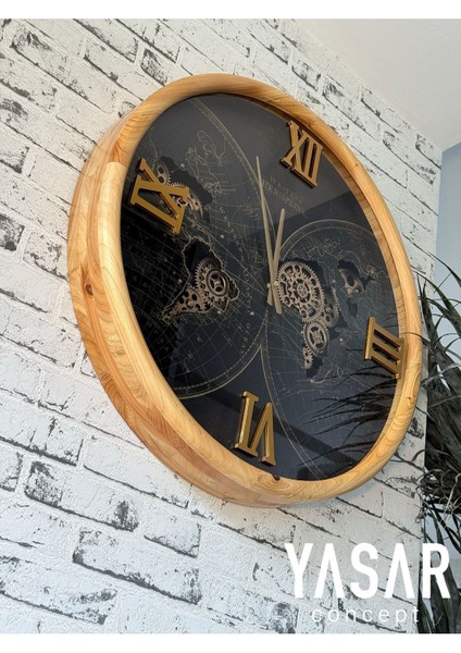 Globarix Ahşap Metal Çarklı Duvar Saati indirimleri