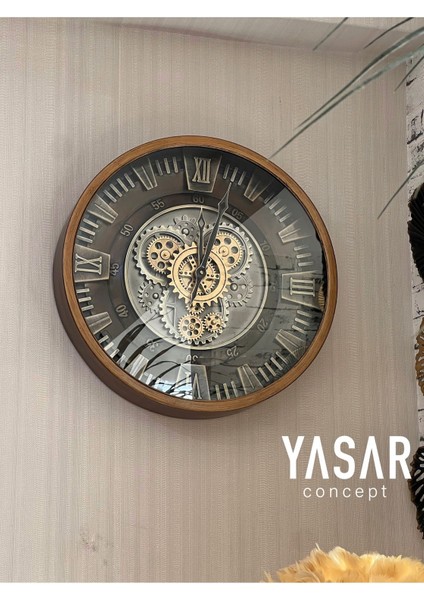 Cranford Metal Çarklı Duvar Saati Modern Tasarım 46x46 cm Dekoratif modelleri