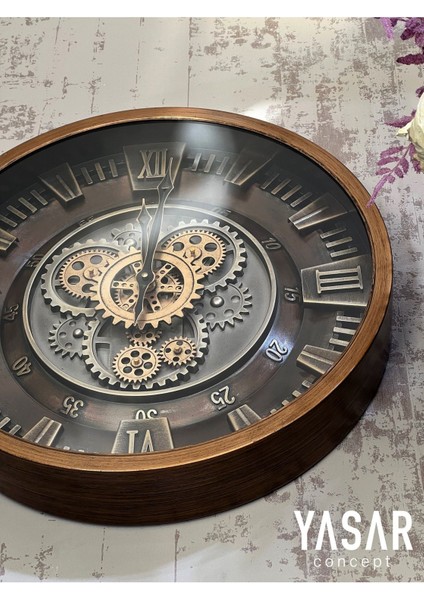 Cranford Metal Çarklı Duvar Saati Modern Tasarım 46x46 cm Dekoratif fırsatları