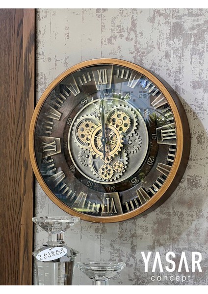 Cranford Metal Çarklı Duvar Saati Modern Tasarım 46x46 cm Dekoratif indirimleri