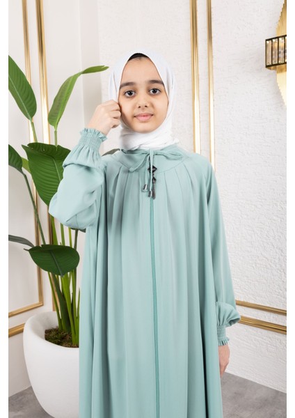 Bağcıklı Pileli Çocuk Ferace & Mint modelleri