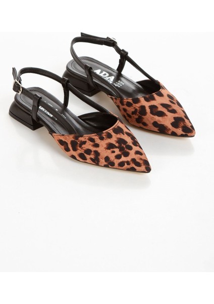Patrıcıa Leopar Garantili Arkası Açık Sivri Burunlu Kadın Kısa Topuklu Ayakkabı PATRICIA-5489 fırsatları