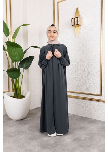 Bağcıklı Pileli Çocuk Ferace & Füme indirimleri