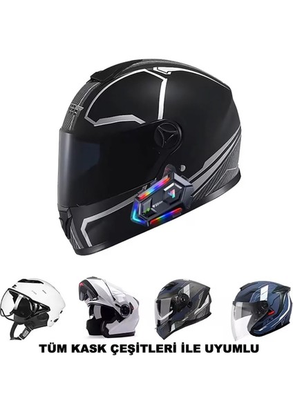 Y20 Max Motorsiklet Intercom Su Geçirmez Kask 2 Kişi Telsiz Bağlantılı Intercom Rgb Intercom