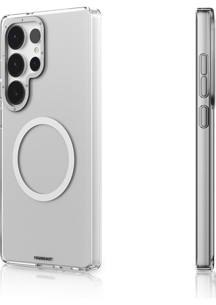 Galaxy S25 Ultra Kılıf Magsafe Şarj Özellikli Şeffaf Youngkit Crystal Shield Serisi Kapak Şeffaf