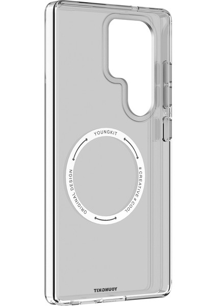 Galaxy S25 Ultra Kılıf Magsafe Şarj Özellikli Şeffaf Youngkit Crystal Shield Serisi Kapak Şeffaf