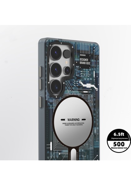 Galaxy S25 Ultra Kılıf Magsafe Şarj Özellikli Youngkit Technology Serisi Kapak Mavi modelleri