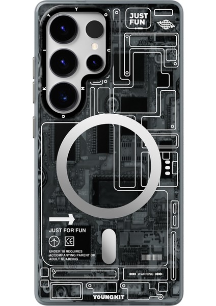 Galaxy S25 Ultra Kılıf Magsafe Şarj Özellikli Youngkit Technology Serisi Kapak Siyah