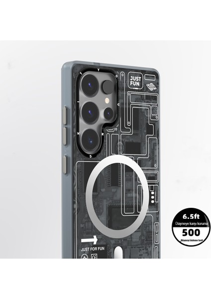 Galaxy S25 Ultra Kılıf Magsafe Şarj Özellikli Youngkit Technology Serisi Kapak Siyah modelleri