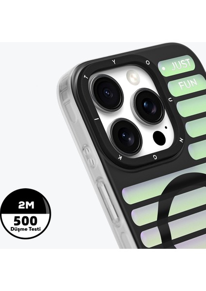 iPhone 16 Pro Kılıf Magsafe Şarj Özellikli Youngkit Geek Serisi Kapak Siyah