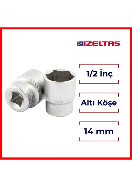 Altı Köşe Lokma Anahtar 1/2 İnç 14 mm Yüksek Tork Dayanımı