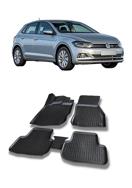Vw Polo 2018-2023 Arası 3D Havuzlu Araca Özel Paspas Takımı