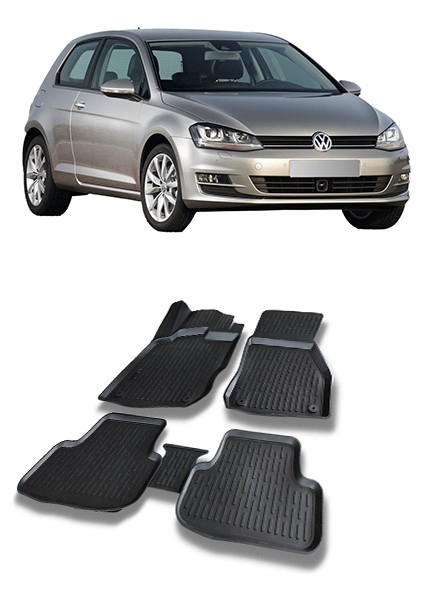 Vw Golf 7 2013-2020 3D Havuzlu Araca Özel Paspas Takımı