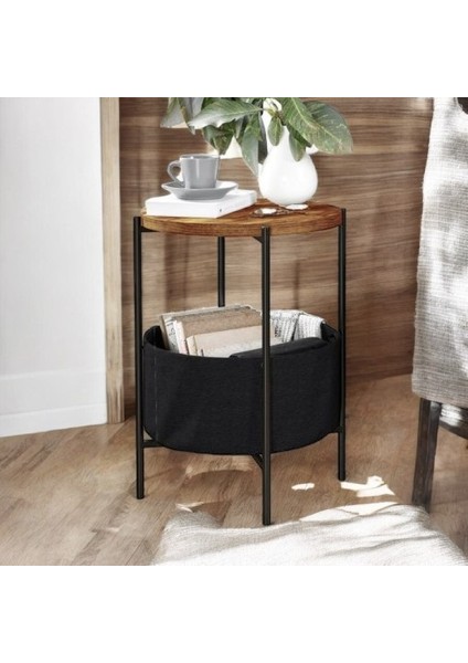 Eva Yan Sehpa Çantalı Gazetelikli Kahve Sehpası Sunum