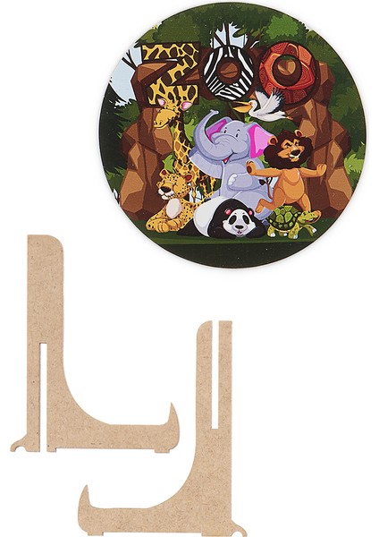 36 Parça, 42CM Çapında 3mm Ahşap Üstüne Hayvan Temalı Puzzle modelleri