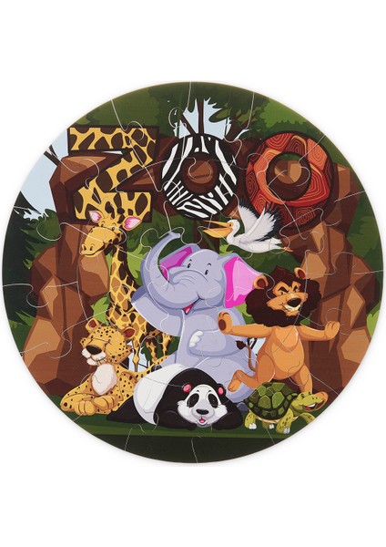 36 Parça, 42CM Çapında 3mm Ahşap Üstüne Hayvan Temalı Puzzle fırsatları