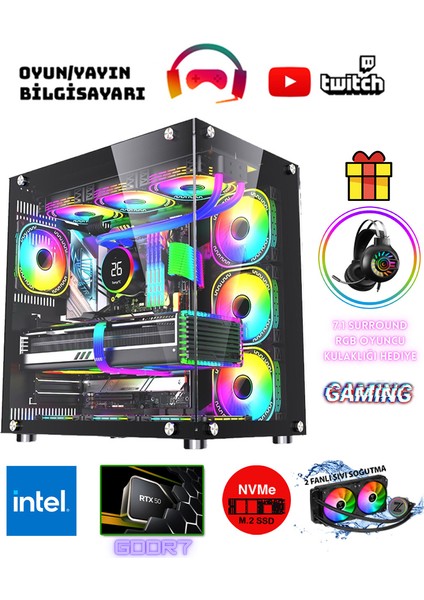 Webstar X9 I7 12700F 12.nesil 32GB Ram 1tb M.2 Nvme SSD RTX5070 12GB 192BIT Sıvı Soğutmalı Oyuncu Bilgisayarı