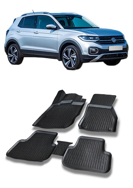Vw T-Cross 2019 ve Sonrası 3D Havuzlu Araca Özel Paspas Takımı