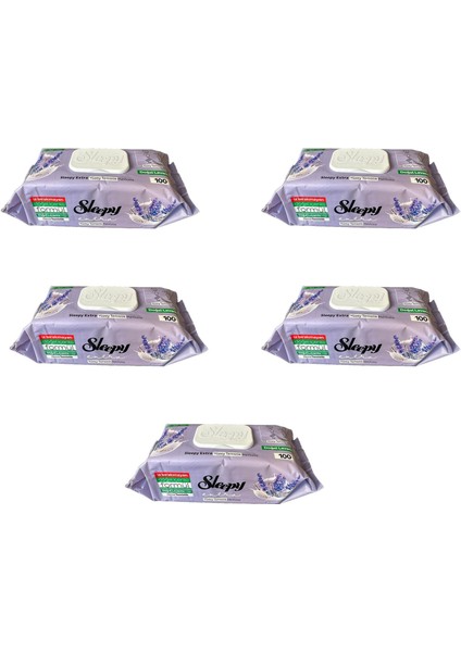 Extra Doğal Lavanta Özlü Islak Yüzey Temizlik Havlusu - 100'lü 5 Paket