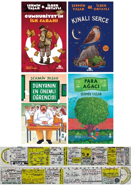Cumhuriyetin İlk Sabahı / Kınalı Serçe / Önemli Öğrencisi / Para Ağacı 4 Kitap (Matematik Öğreten Cetvel)