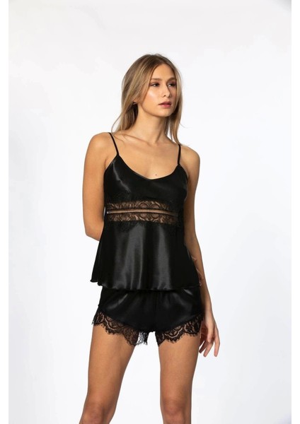 Pierre Cardin 2490 Bayan Sabahlıklı Saten Şort Takım
