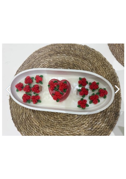 Sevgililer Günü Mum 30 x 15 cm Tabak