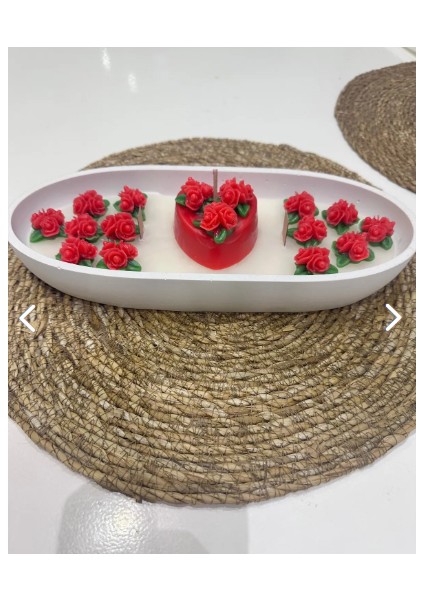 Sevgililer Günü Mum 30 x 15 cm Tabak