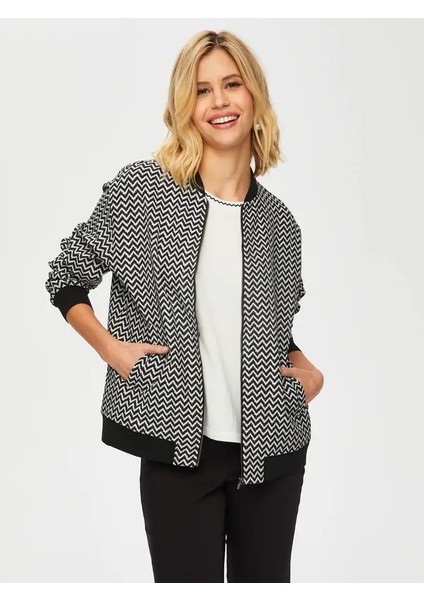 Zigzag Jakarlı Bomber Ceket 002