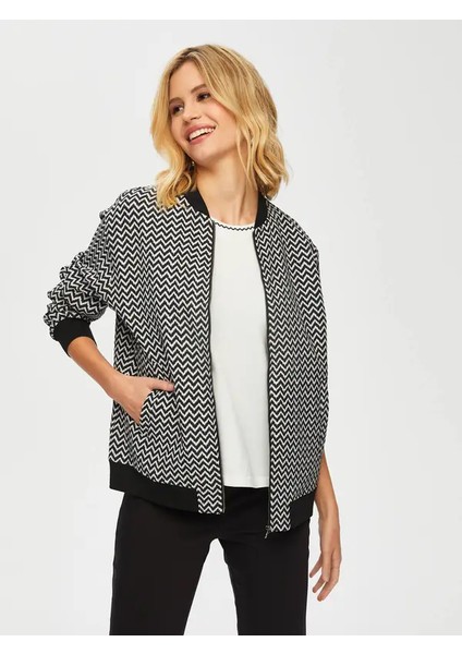 Zigzag Jakarlı Bomber Ceket 002