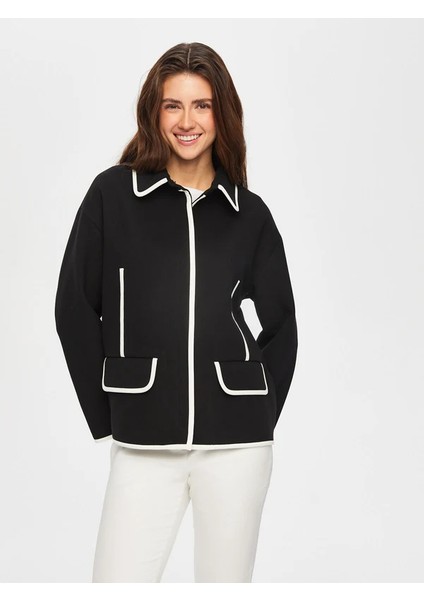 Kontrast Biye Detaylı Astarsız Kaşe Ceket 012 fiyatları