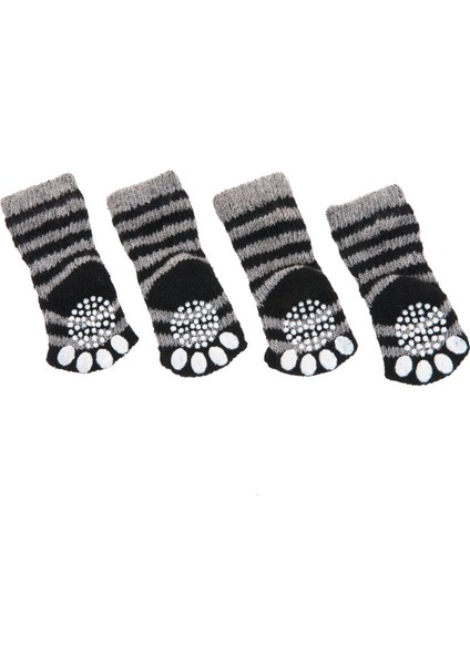 Köpek Çorabı 4'lü M 52x40mm Gri-Siyah