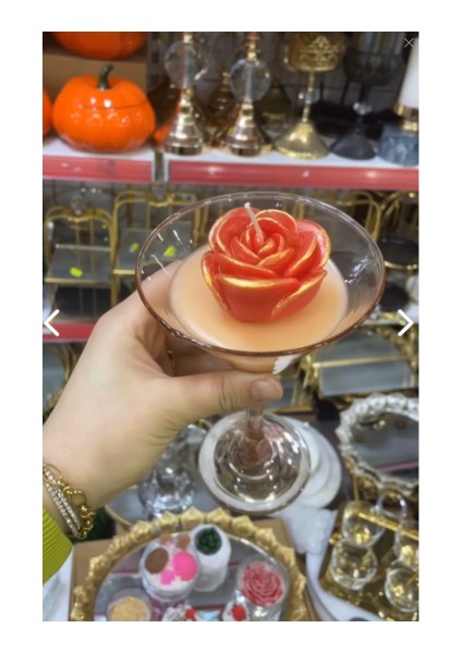 Cam Kadehte Gül Mum Kokulu fiyatları